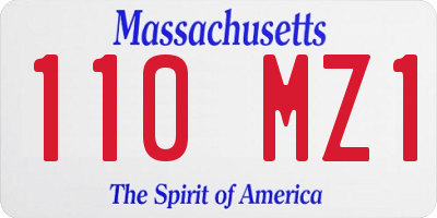 MA license plate 110MZ1
