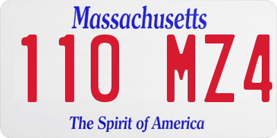 MA license plate 110MZ4