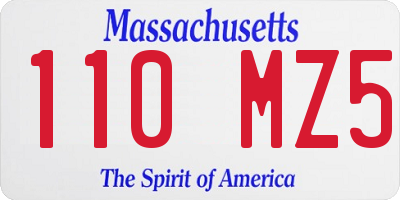 MA license plate 110MZ5