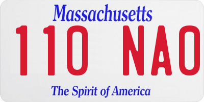 MA license plate 110NA0