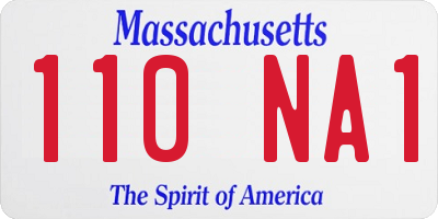 MA license plate 110NA1