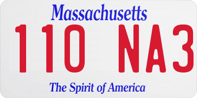 MA license plate 110NA3
