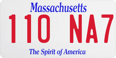 MA license plate 110NA7