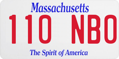 MA license plate 110NB0