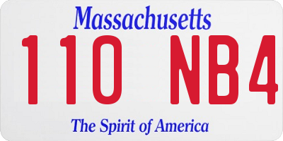 MA license plate 110NB4
