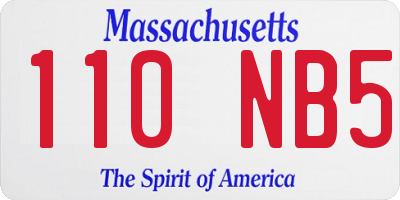 MA license plate 110NB5