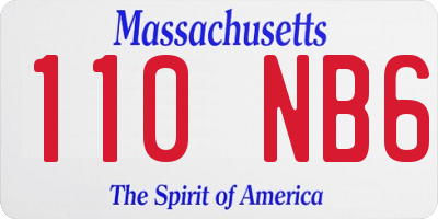 MA license plate 110NB6
