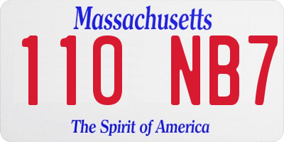 MA license plate 110NB7