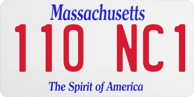 MA license plate 110NC1