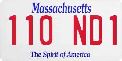 MA license plate 110ND1