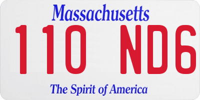 MA license plate 110ND6
