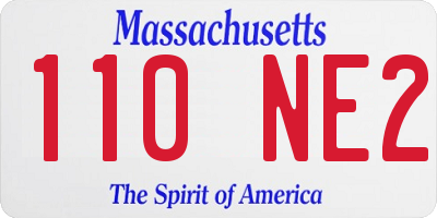 MA license plate 110NE2