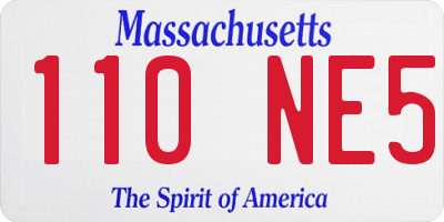 MA license plate 110NE5