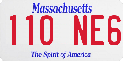 MA license plate 110NE6