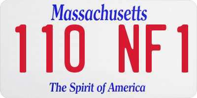 MA license plate 110NF1