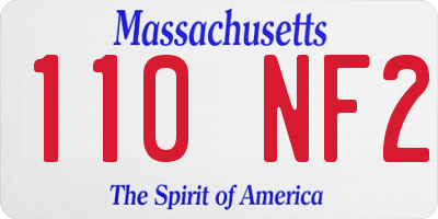 MA license plate 110NF2