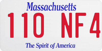 MA license plate 110NF4