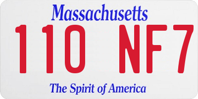 MA license plate 110NF7