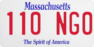 MA license plate 110NG0