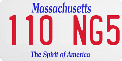 MA license plate 110NG5