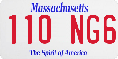 MA license plate 110NG6