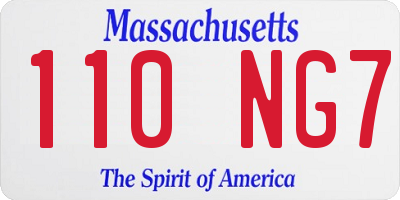 MA license plate 110NG7