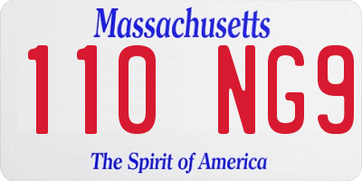 MA license plate 110NG9