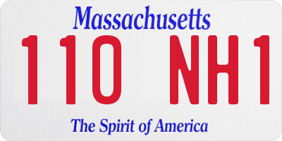 MA license plate 110NH1
