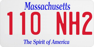 MA license plate 110NH2