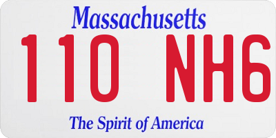 MA license plate 110NH6