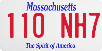 MA license plate 110NH7
