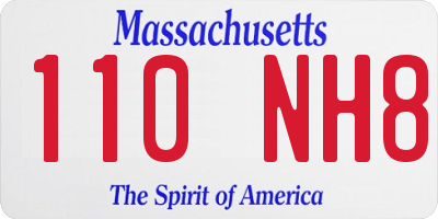 MA license plate 110NH8