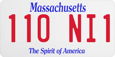 MA license plate 110NI1