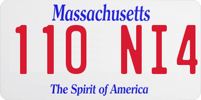 MA license plate 110NI4