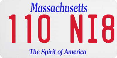 MA license plate 110NI8