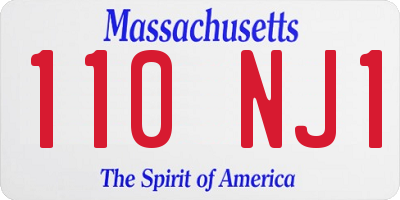 MA license plate 110NJ1