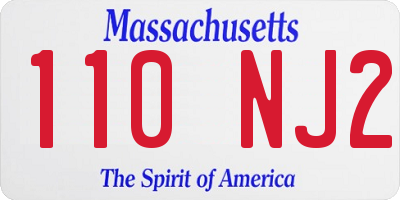 MA license plate 110NJ2