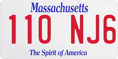 MA license plate 110NJ6
