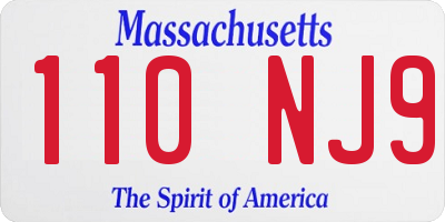 MA license plate 110NJ9
