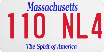 MA license plate 110NL4