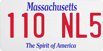 MA license plate 110NL5