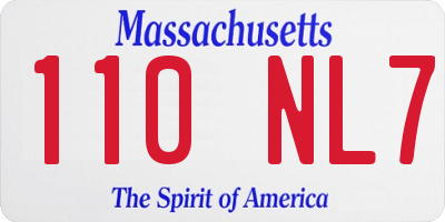 MA license plate 110NL7