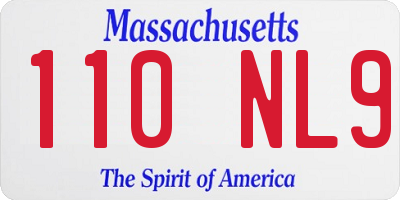 MA license plate 110NL9