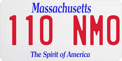 MA license plate 110NM0