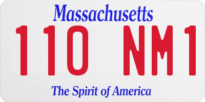 MA license plate 110NM1