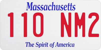 MA license plate 110NM2