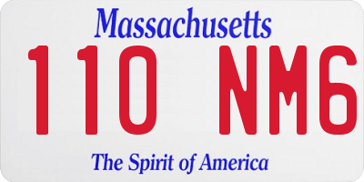 MA license plate 110NM6