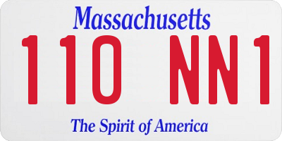 MA license plate 110NN1