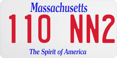 MA license plate 110NN2