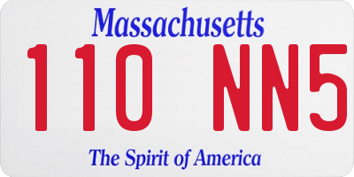 MA license plate 110NN5